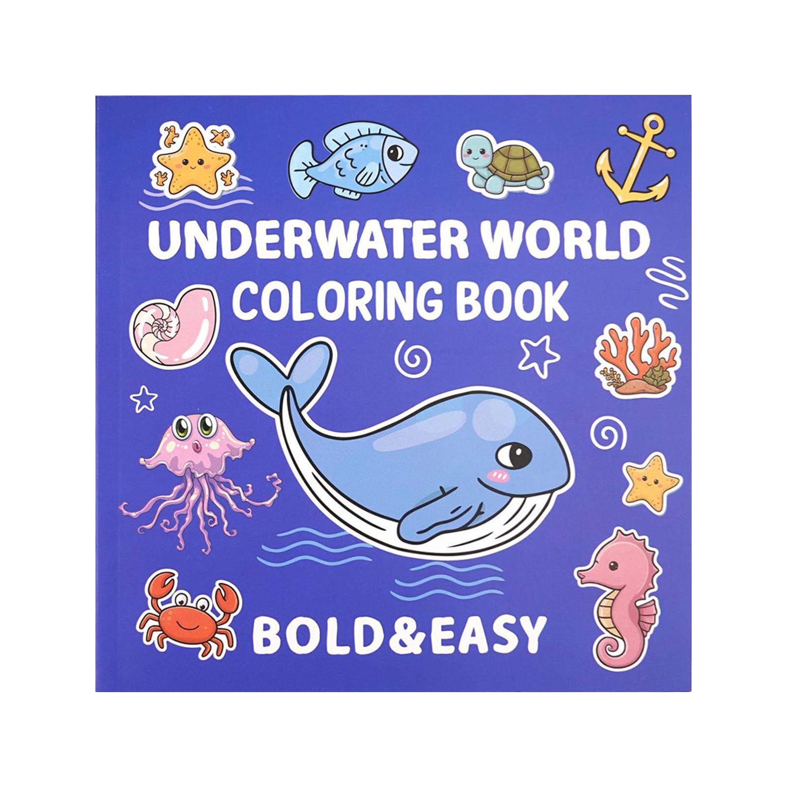 

Coloring Books For Kids 40 Pages Underwater Theme Safe Eco-Friendly Paper Art Educational Gift