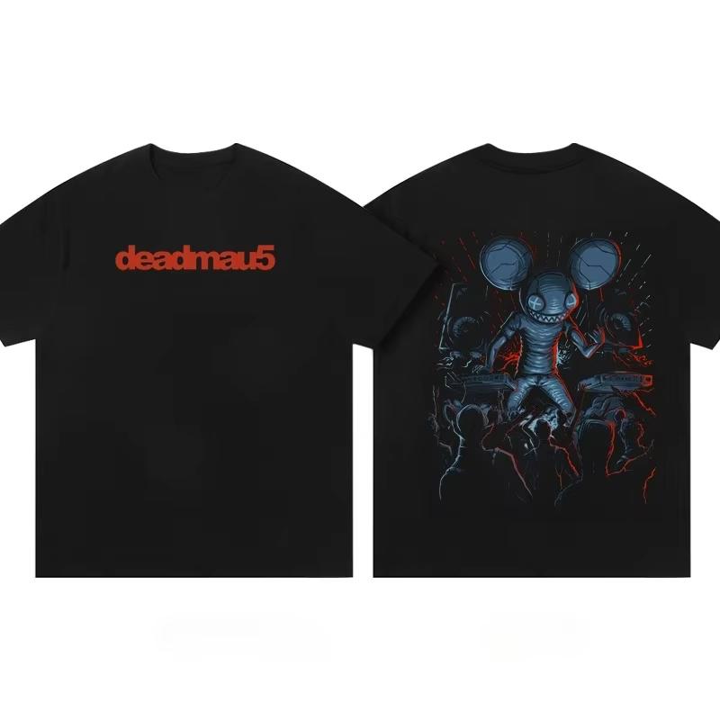 2025 Deadmau5 Elektronická myš Bavlněné tričko Unisex Pánské Dámské Léto Krátký rukáv Módní Značkové Tričko Luxusní Ležérní Y2k+ Topy