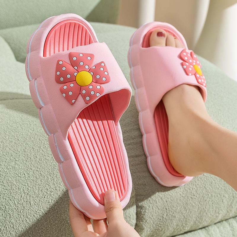 Einteilige Hausschuhe für Damen-Sommer-Hausbekleidung, rutschfeste Indoor-Hausschuhe für zu Hause, niedliche Badesandalen mit dicker Sohle und weicher Sohle für Damen