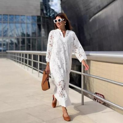 Casual Loose Beach Holiday Smock Lace Dress