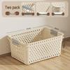 Japanese-Style Snack & Sundries Organizer: Large Plastic Basket for Kitchen, Cabinet, or Desktop Storage.