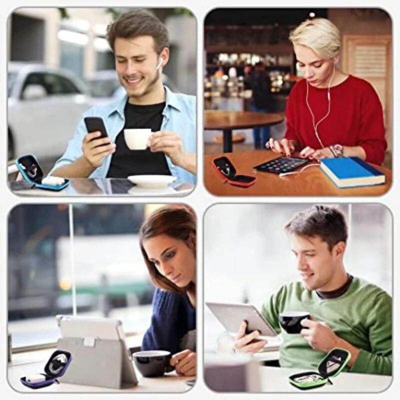 1ks Mini přenosná taška na sluchátka Peněženka na mince Sluchátka Pouzdro na USB kabel Pouzdro na přenášení Taška Taška na sluchátka Čtvercová úložná krabička