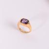 Fashion Purple Zircon Sugar Cube Ring Female Niche Does Not Fade Stacked High-end Ring Titanium Steel Plating