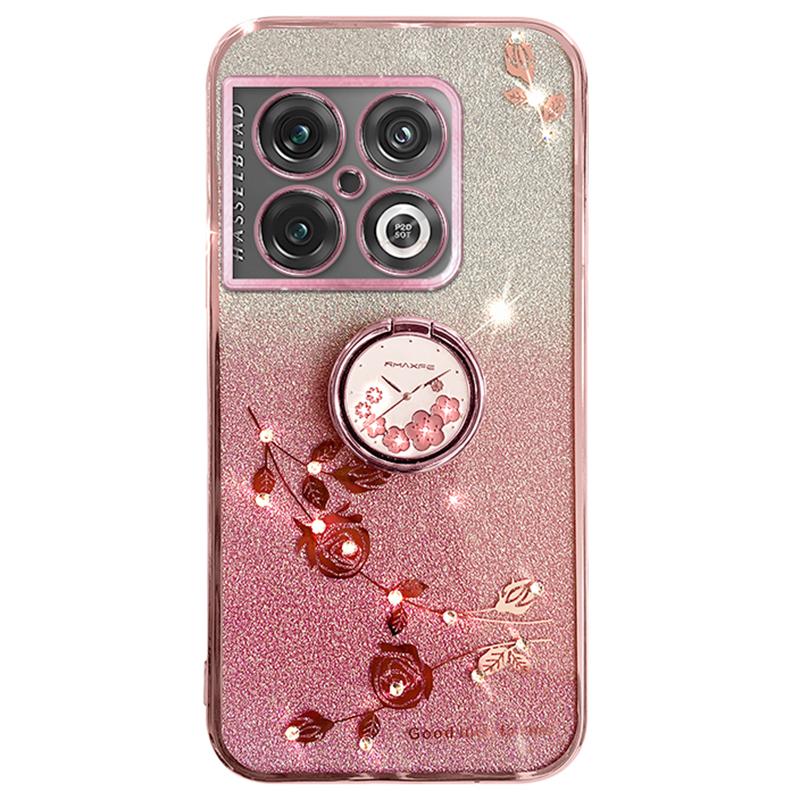 

KADEM Чехол для OnePlus 10 Pro 5G Градиентный Блестящий ТПУ Чехол для телефона с Кольцом-Держателем Rose Gold