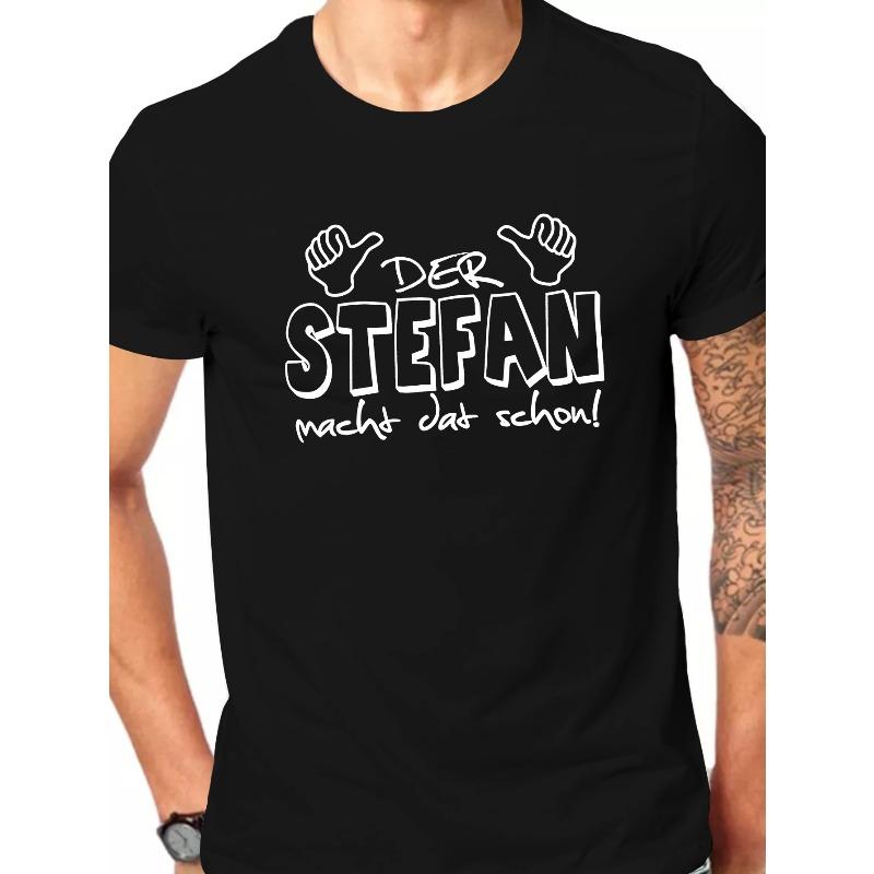 

European sizes Men s T-Shirt Short Sleeve Top - Casual Summer Round Neck Tee with Stefan Facepalm Graphic -Casual Wear 4XL чорний