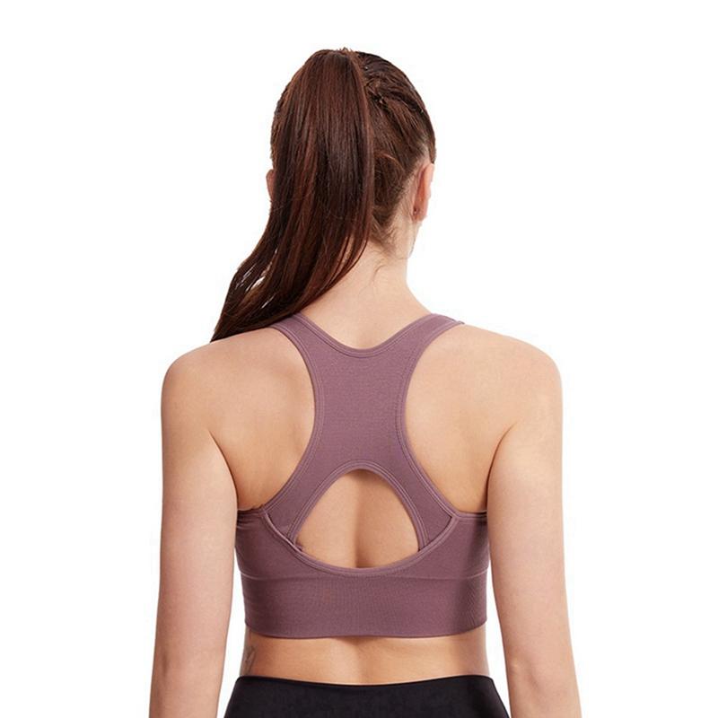 Damen Übergröße Stoßfest Geraffter BH Laufen Yoga Fitness Sport-BH Reißverschluss vorne