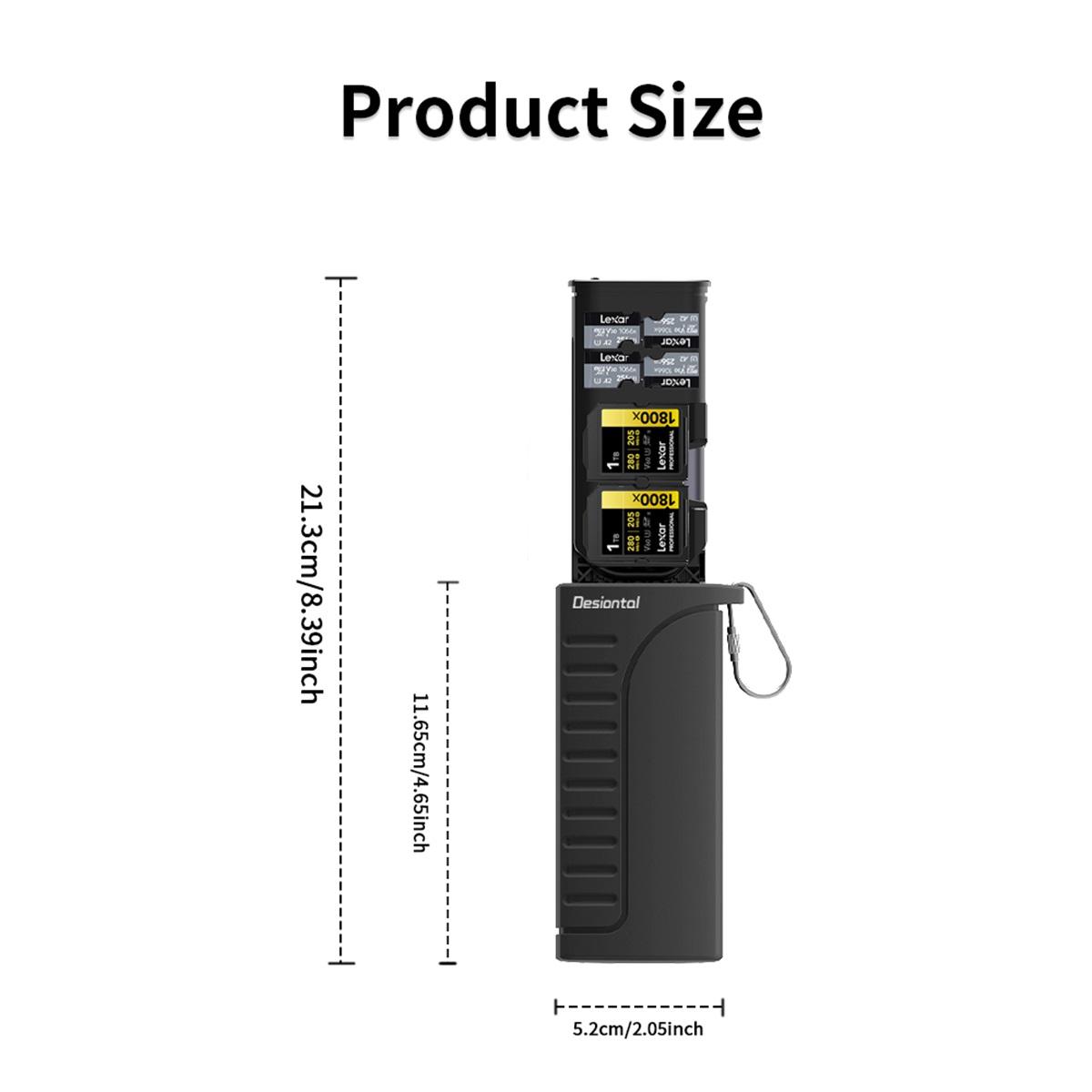 Высокоскоростной считыватель карт SD, USB 3.1 Type-C, чехол для SD/TF/SIM-карт, используется для камер, смартфонов, дронов DK-10 чёрный