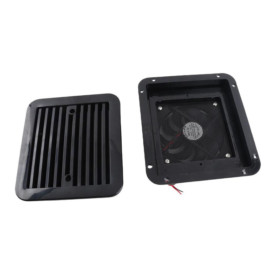 12V 4W Cooling Fan with Shutters Vent One‑Way Side Strong Wind Air Exhaust Car Styling Camper Accessories