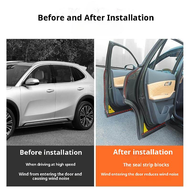 For Geely Galaxy Starship 7 EMi 25-26 Door Seal Strip Hood B Pillar Sound Insulation Rubber Noise Reduction Accessories