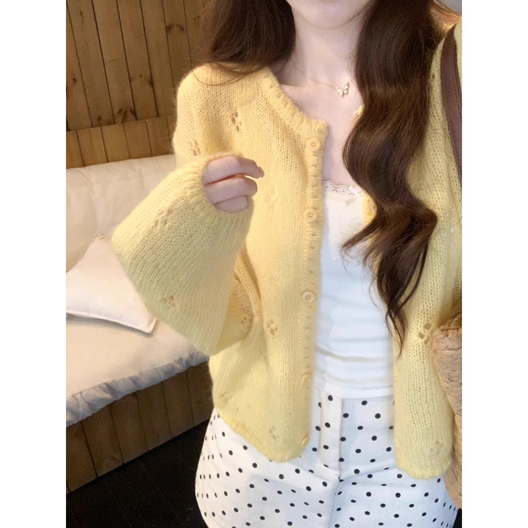 

Женский кардиган из мягкого мохера, вязаный крючком, весна/лето 2025 - короткий, нежный, ажурный дизайн XL