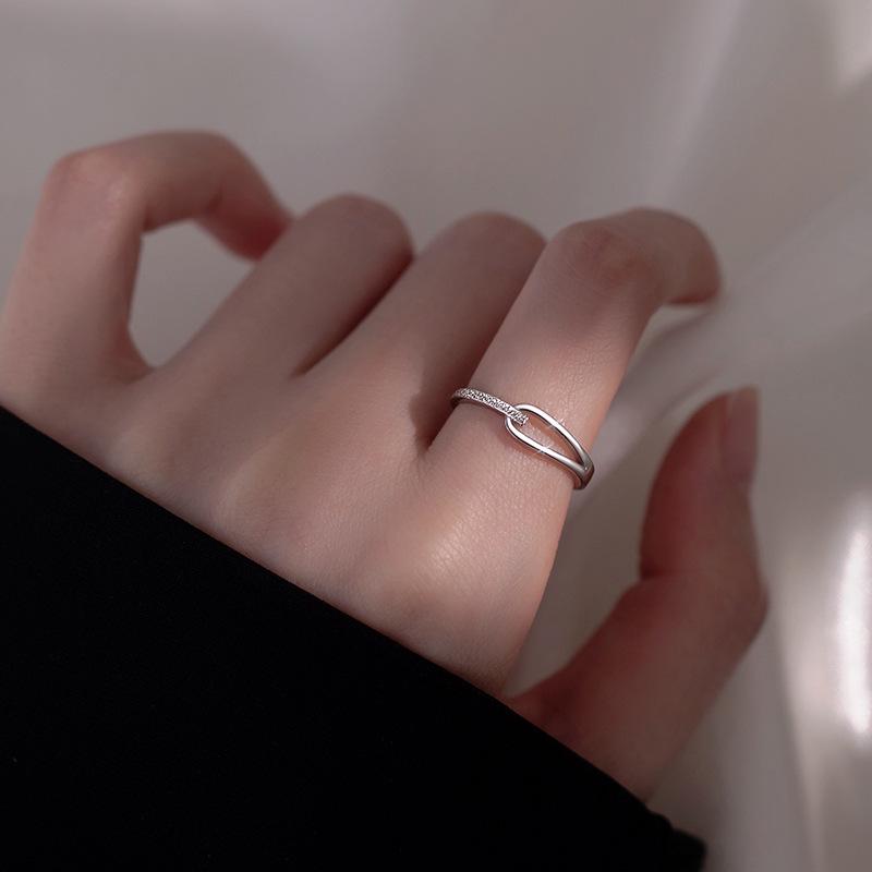 925 Sterling Silver Adjustable Women's Self-Discipline Ring – Minimalist Design for Pinky or Index Finger
