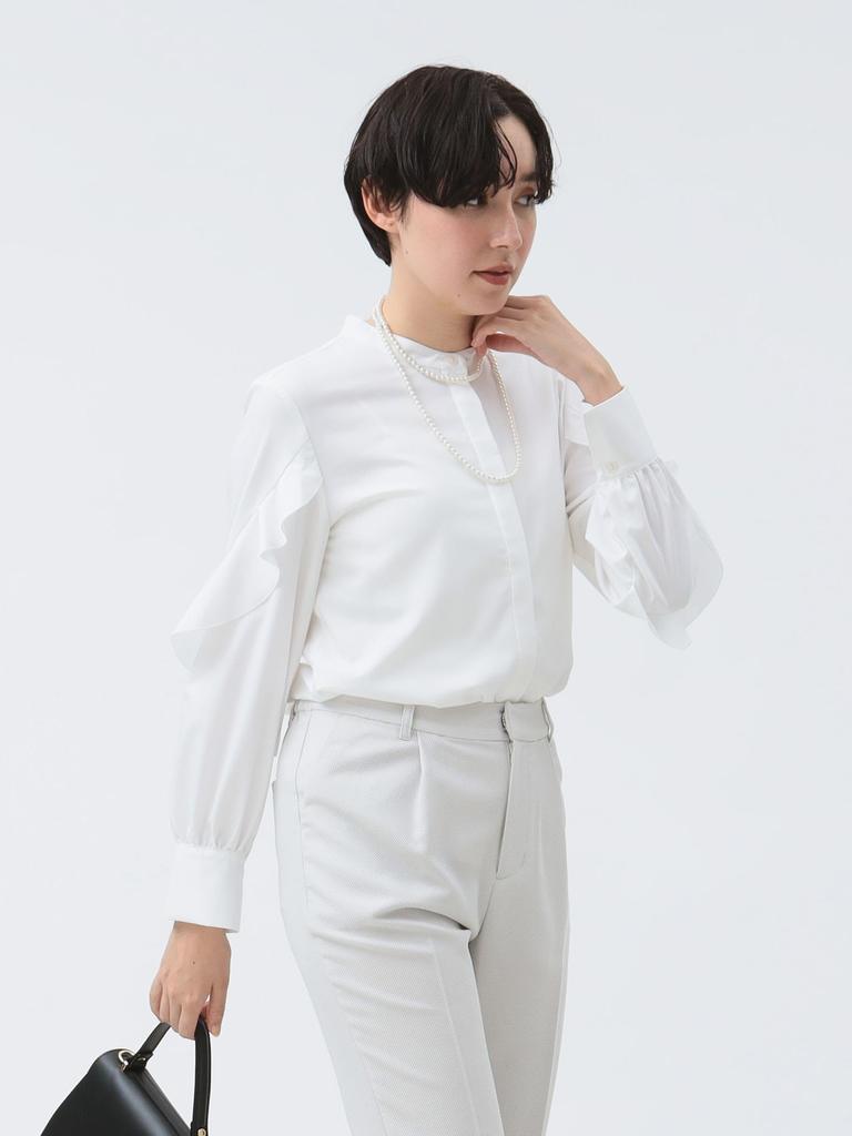 LIFE STORE by BEAMS Ruffle Sleeve Blouse White Medium BMING Women's (S-L)