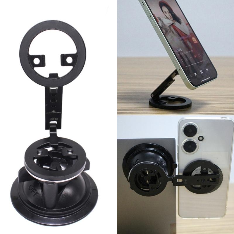 360 Rotating Aluminum Alloy Phone Holder Rack Support Suction Car Mount Magnetic Attachment For Stable Device Positioning