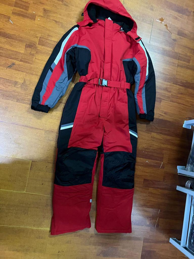 Unisex One-Piece Hooded Ski Suit - Solid Color, Warm Jacket & Pants