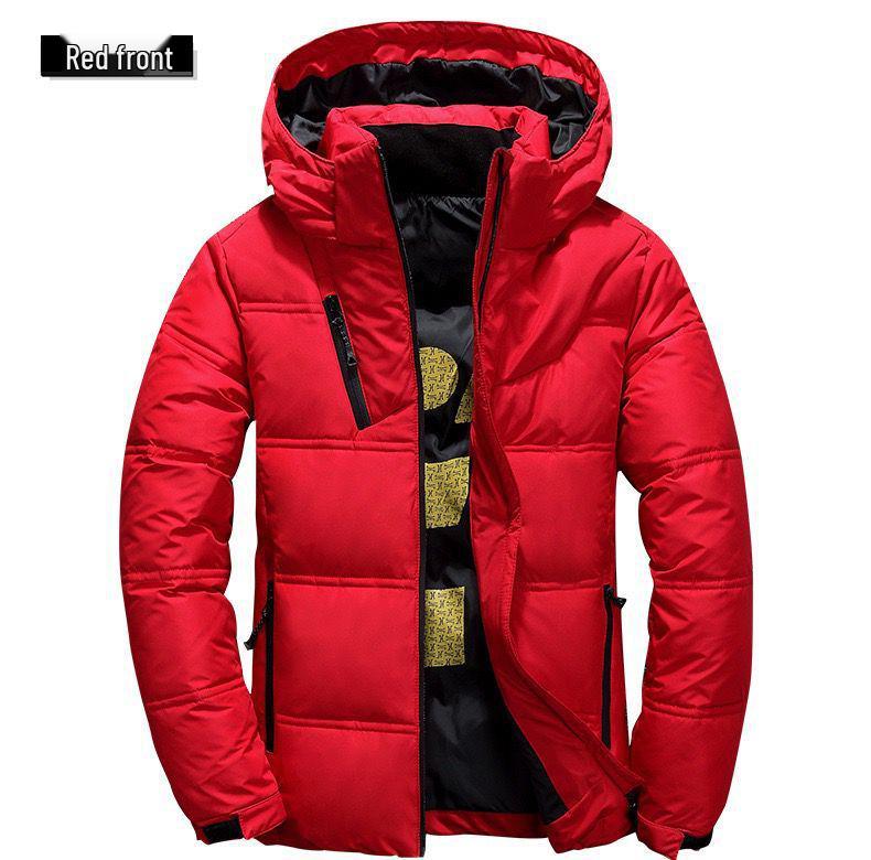 Men's European and American Winter Hooded Business Casual Warm Coat