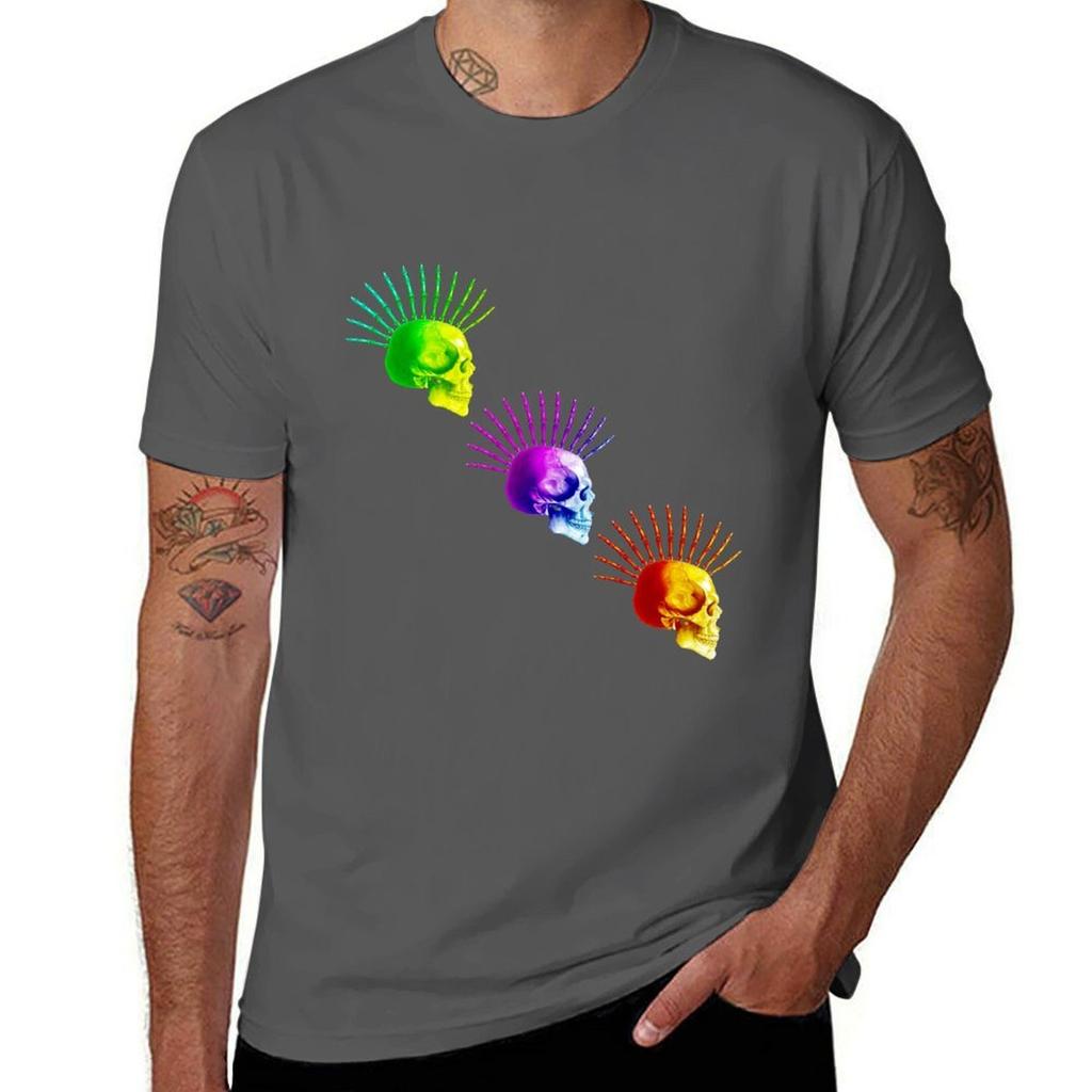 Colorburst Skeletal Liberty Spikes Tshirt Work Outdoor Short Sleeve Tee