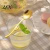 Hanging Hook Tea Spoon Tulip Shaped Stainless Steel Spoon, Long Handle Coffee Ice Cream Kitchen Dining Accessory Dessert Serving with Hook,