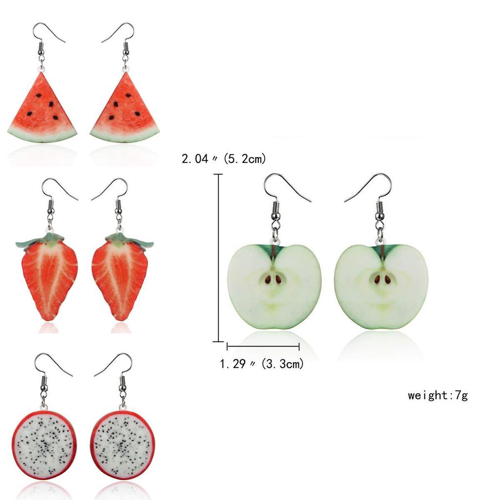 Fresh Fruit Acrylic Earrings For Women Summer Fashion Stylish Jewelry