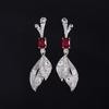 Imitation Natural Emerald Earrings Exaggerated Long Tassel Retro Full Light Luxury