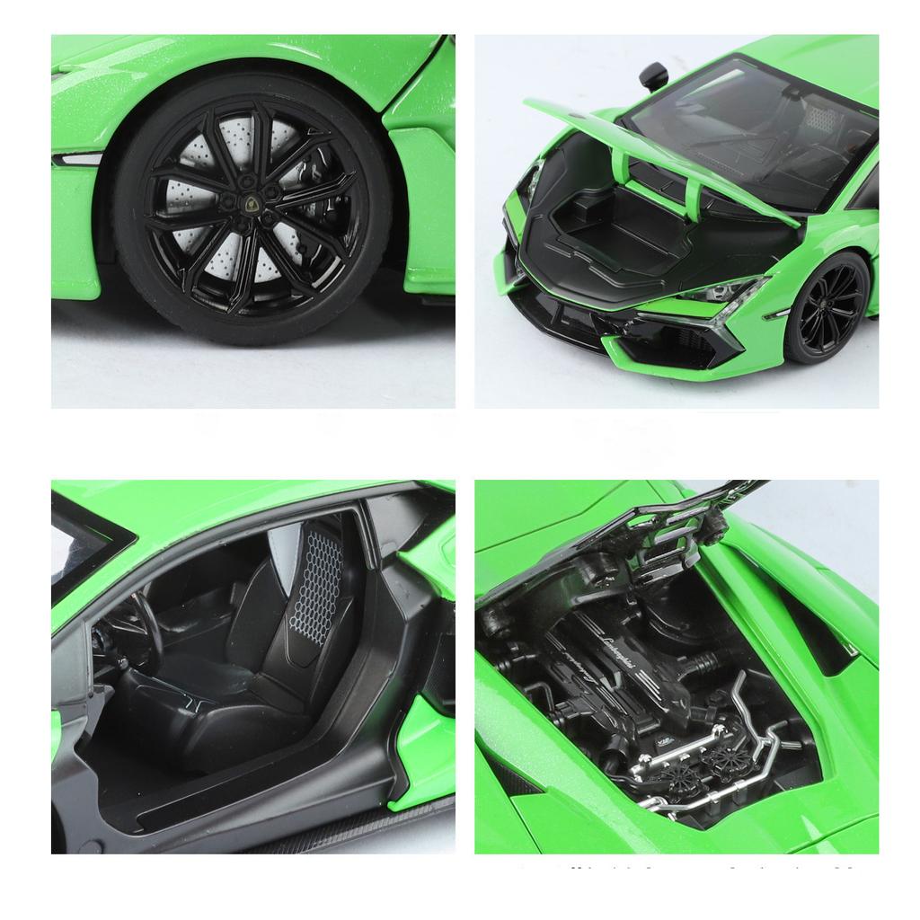1/18 Lamborghini Revuelto Superca Alloy Model Car Toy Diecasts Metal Casting Sound and Light Car Toy for Children Vehicle
