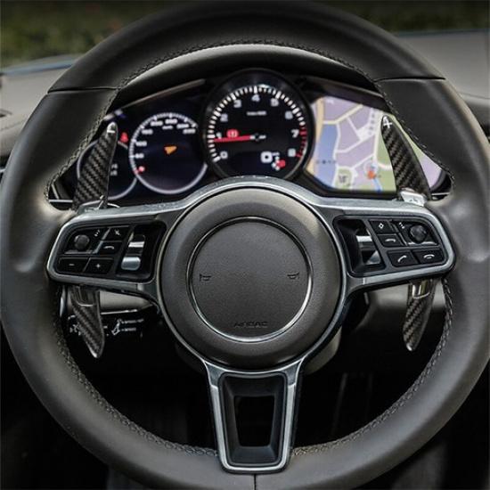 Carbon Fiber Steering Wheel Paddle Shifter Extension For Porsche Panamera 17-20
