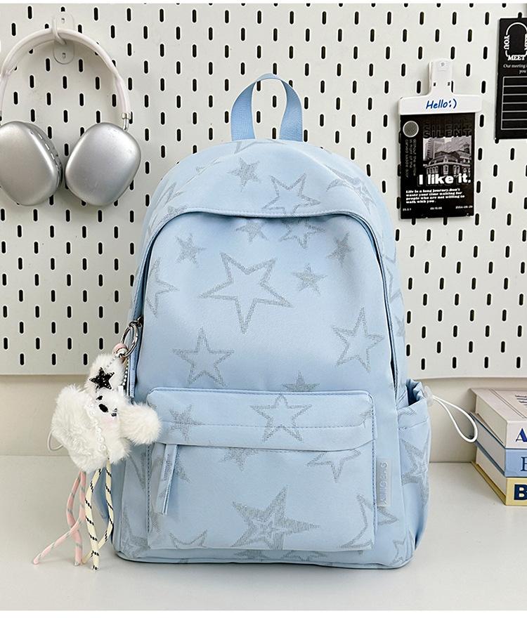 Schoolbag New Star Backpack Teen Junior High School High School Student Lightweight Student School Bag Korean High Value Travel Backpack