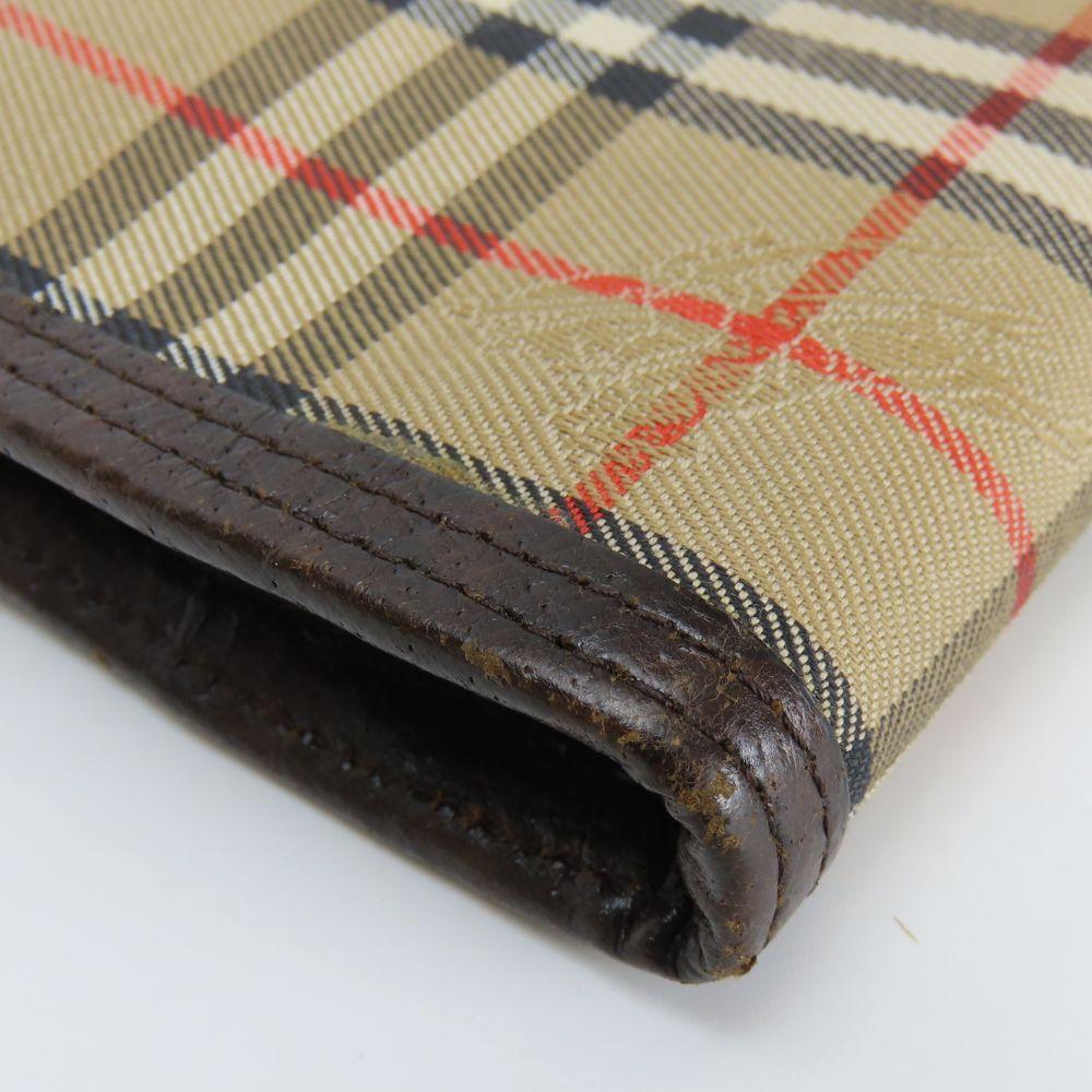 Pouzdro Burberrys z plátna/kůže Nova Check béžové Tmavě hnědé pouzdro na příslušenství