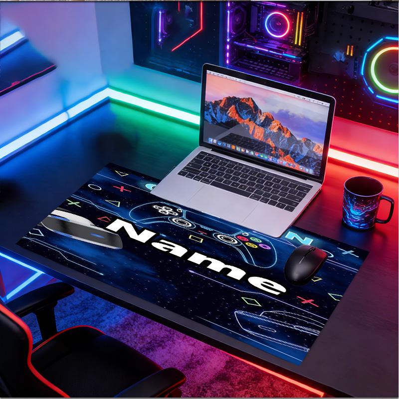 Custom Name Personalized Game on Pattern Mousepad, Laptop PC Desk Mat, Decorative Desk Mat for Home Keyboard Pad Gift