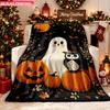 Blanket 1pc Halloween with Pumpkins 2D-printed Flannel Throw Blanket-soft and Cozy Suitable for Use On the Sofa While Traveling At