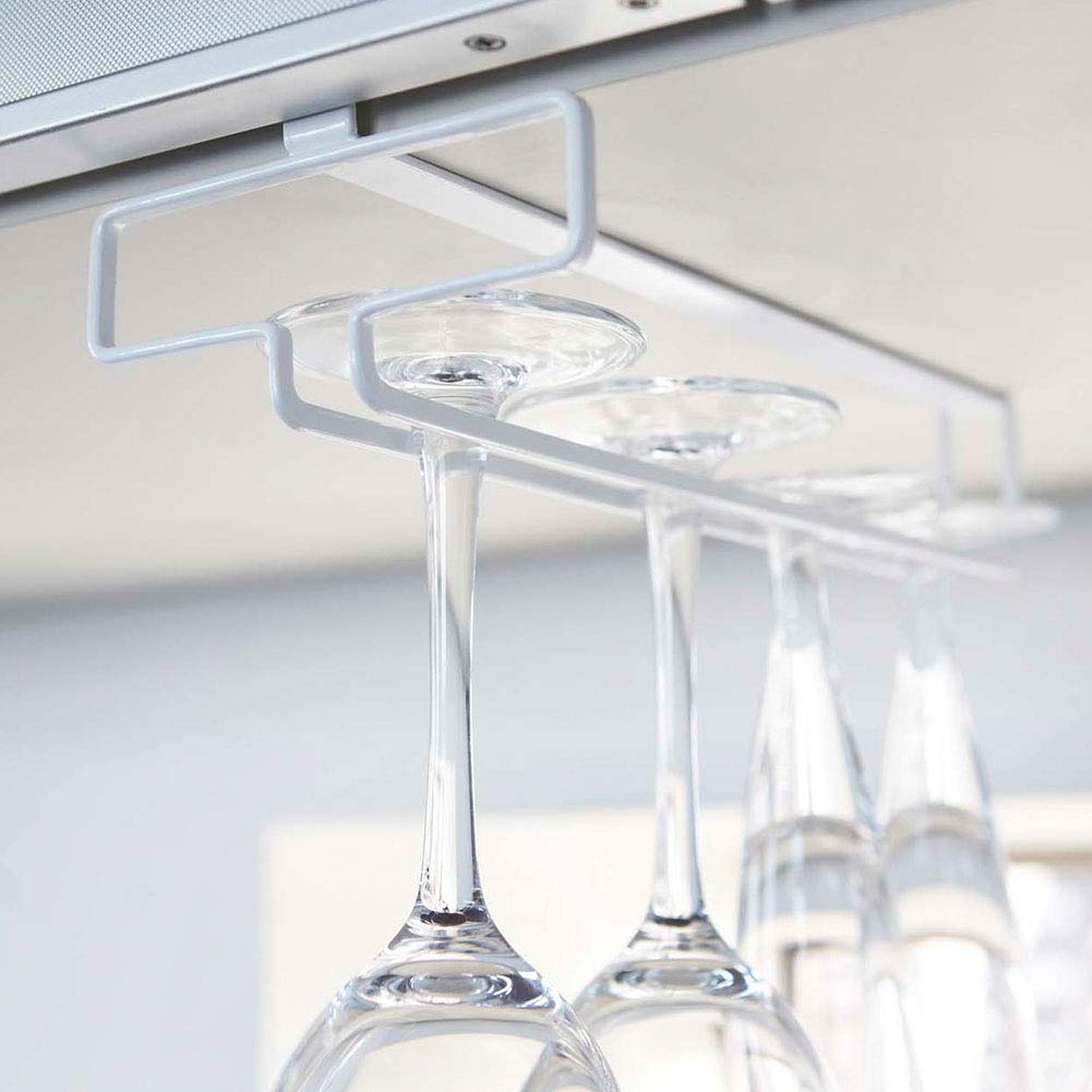 Yamazaki Jitsugyo Vinglassholder for underskap Hvit B11 x D26 x H7cm Tower Krever ikke boring eller skruer Kjøkken Hylle til oppheng 2462 Ca.