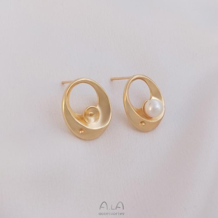 14K Gold Filled Sterling Silver Pearl Bead Stud Earrings - DIY Jewelry Making Kit.