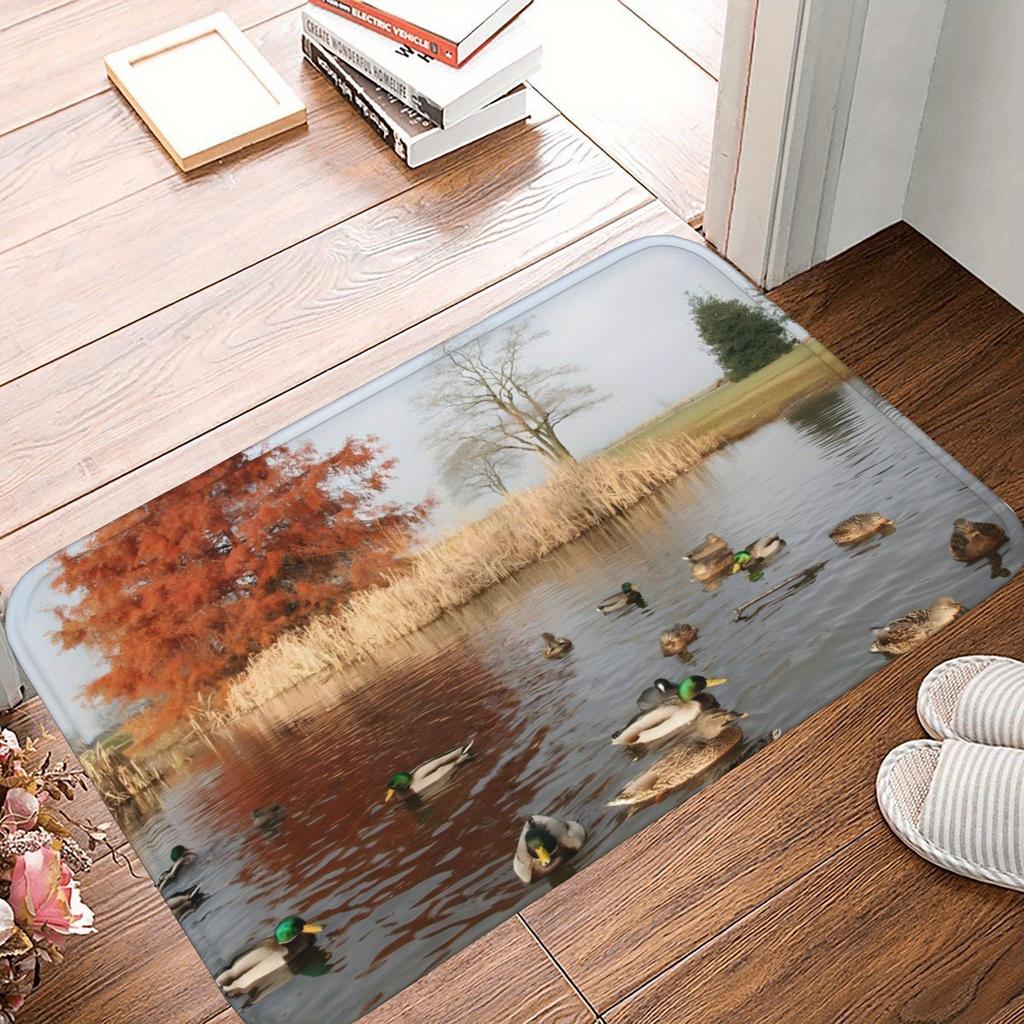 1PC Tranquil Waters Kitchen Rug Non-Slip Door Mat Pop design Bathroom Rug Bath Mat Carpet for Home Sink Laundry ecoreeree