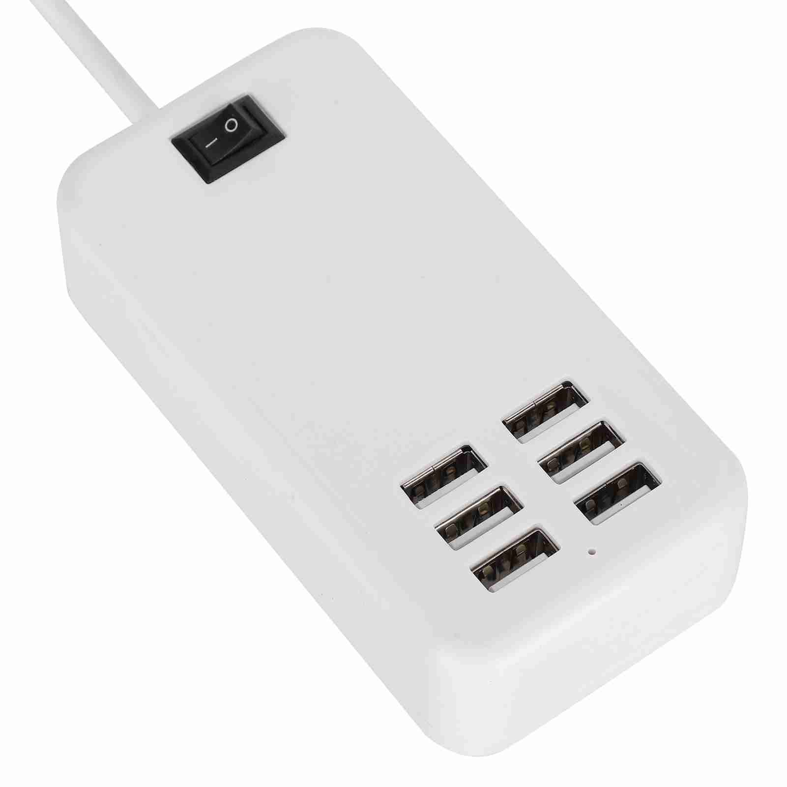 

Адаптер зарядного пристрою 6 портів 30 Вт USB Настільна станція швидкого заряджання концентратор 100‑240VEU штекер UK PLUG