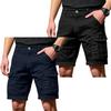 Men's Cargo Shorts 6 Pocket Elastic Waist Button Closure 2 Pack Casual Work Shorts