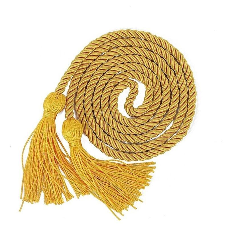 652F Celebratory Gold Graduation Cord With Tassels, 67Inch Graduation Cord