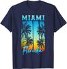 Miami Florida Beach Vintage Palm Trees Vacation Gift Unisex T-Shirt