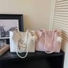 New Fashion Commuter Shoulder Bag Student Class Underarm Bag Women'S Retro Large Capacity Tote Bag