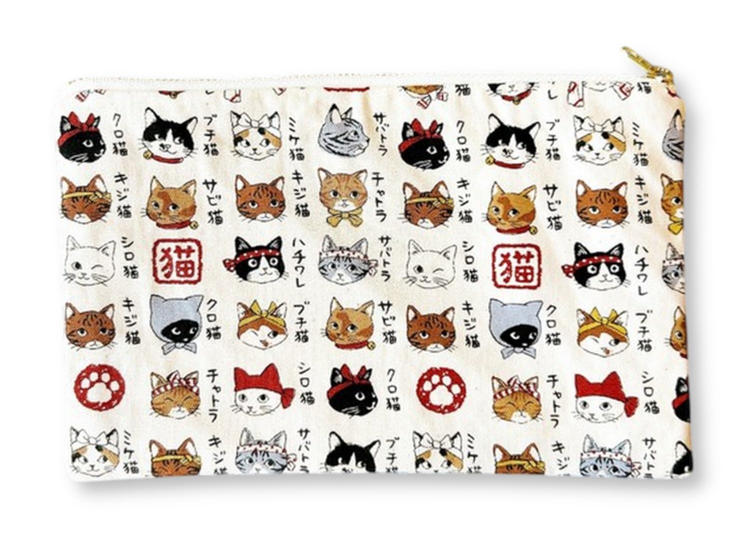 Плоская косметичка Shikisaido, Серия с иллюстрациями, Мульти-косметичка, Дорожная косметичка, Косметичка, Чехол для мелочей, Японские товары (Иллюстрированный узор с кошками