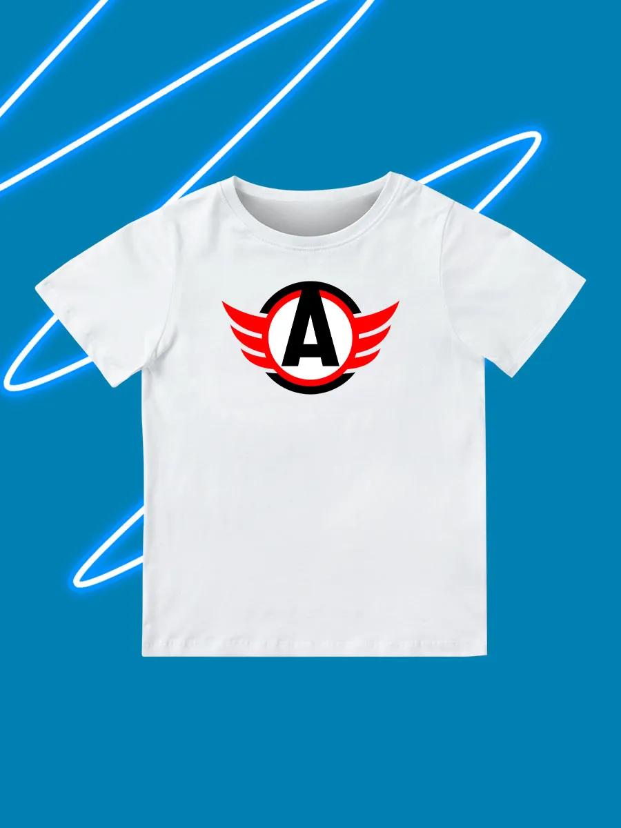Round Neck Printed Pattern Pullover Short Sleeve Kids Tops HC Avtomobilist 100