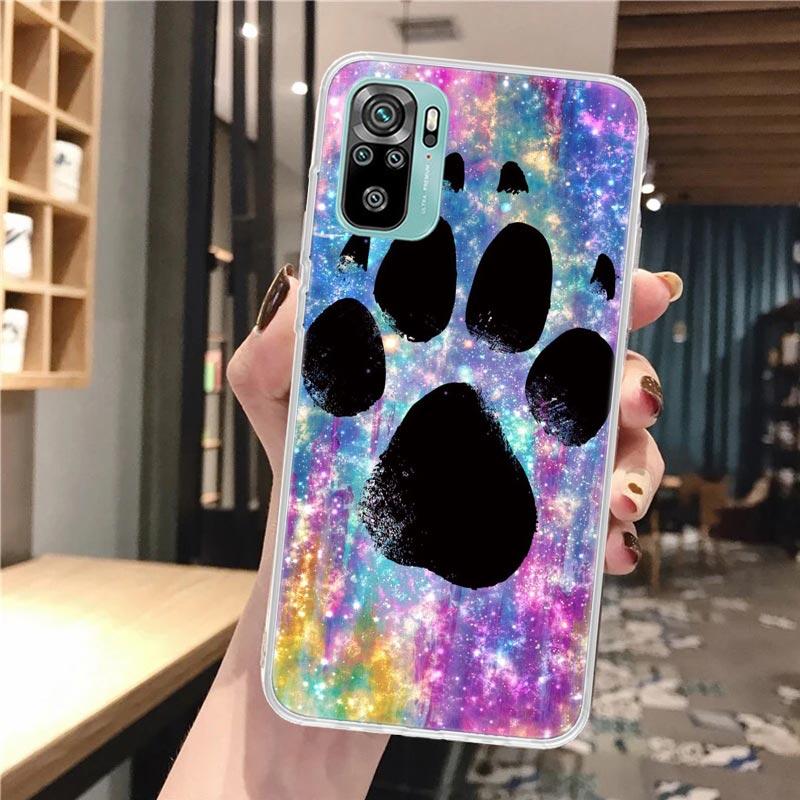 

Dog Footprint Paw Cute Soft Phone Case For Xiaomi Redmi Note 12 12S 13 14 11 11S 10 Pro 10S 11T 11E Plus 14Pro Pattern Cover Not Redmi Note 14 Pro 5G