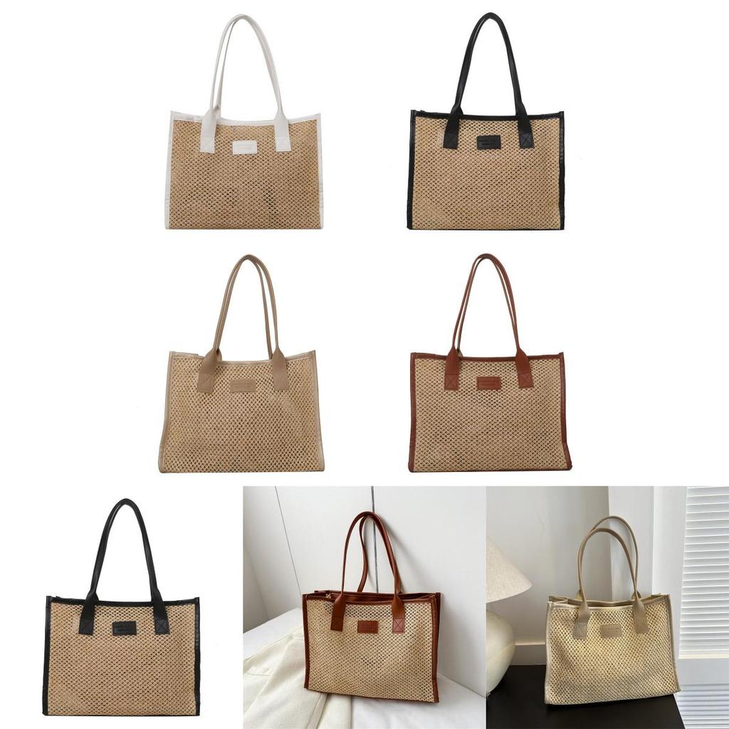 Trendy Summer Street Style Handbag Chic Hollow Out Woven Bucket Bag For Women