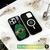 Brazil Brazilian Flag Phone Case For iPhone17,16,15,14,13,12,11 Plus,Pro Magnetic For Magsafe Wireless Charging