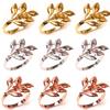 12PCS  Hotel Napkin Rings Metal Autumn Leaf Napkin Holder Wedding  Gold and Silver Napkin Holder Party Table Decoration