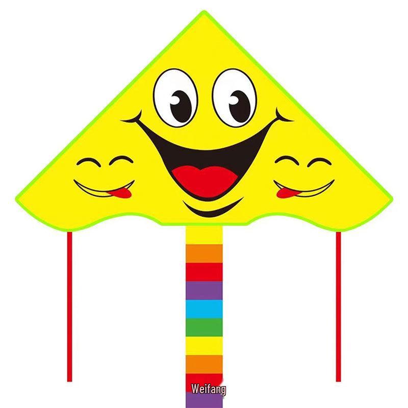 1m Cartoon Curved Edge Triangle Kite for Kids - Outdoor Flying Model