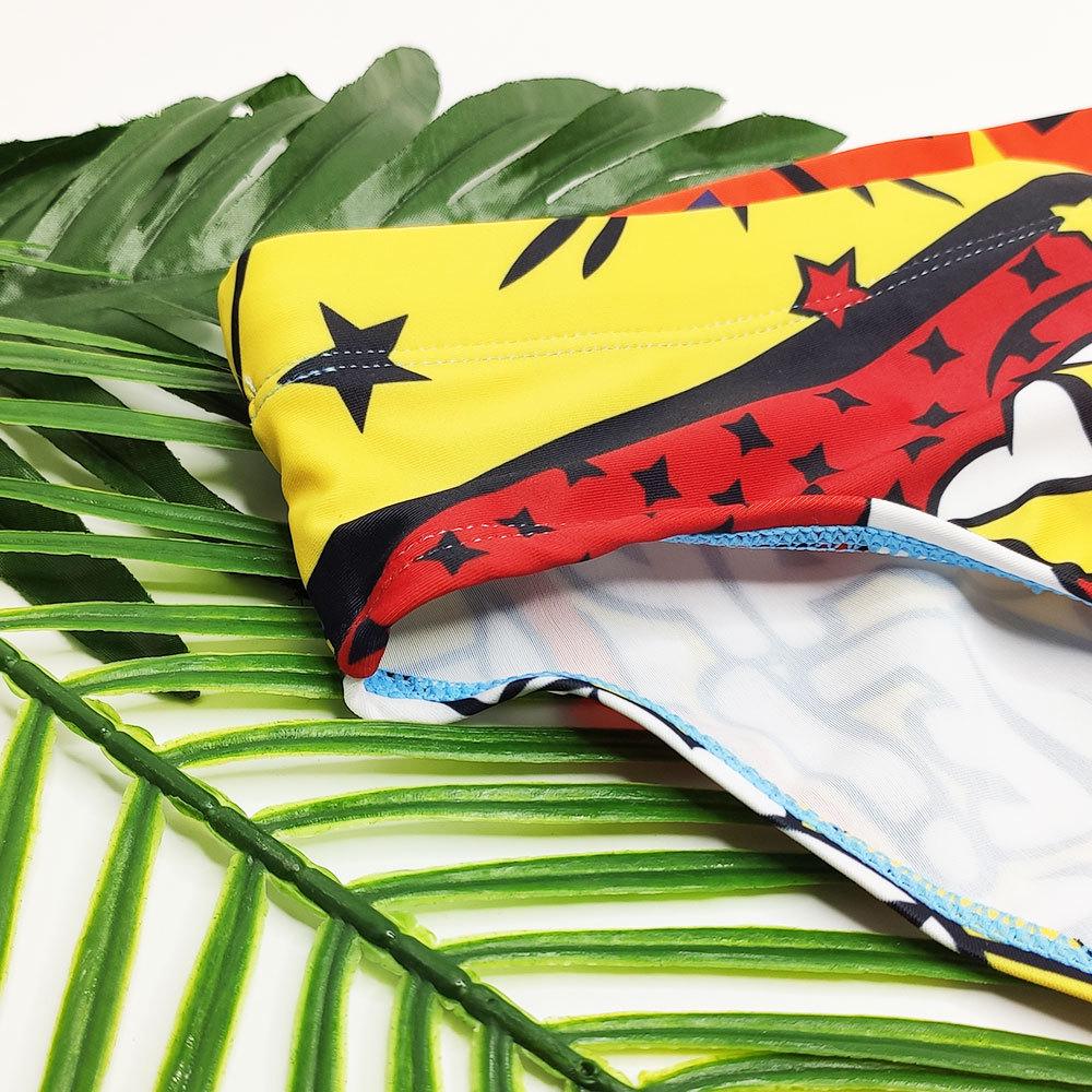 UXH Men's Cartoon Print Triangle Swim Trunks - Trendy and Fun Beachwear