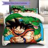 Pościel z motywem postaci Dragon Ball Dekoracja domu Prezent urodzinowy (1 * poszwa na kołdrę + 2 * poszewki na poduszki, bez rdzenia)