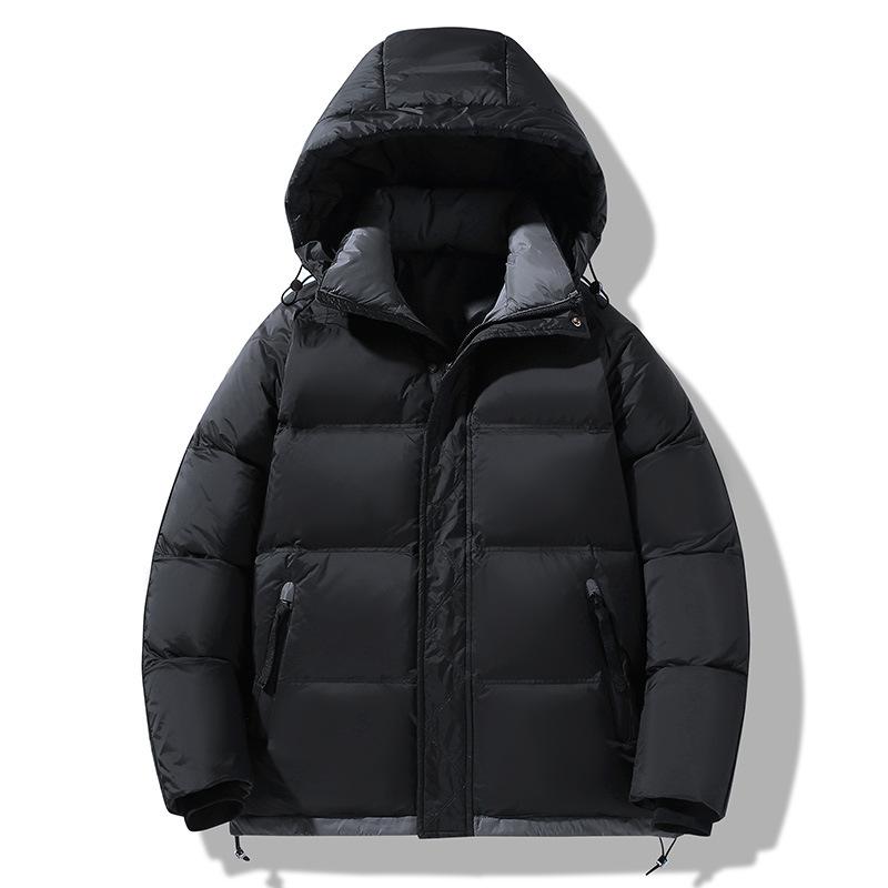 Down jacket men's autumn and winter new men's thickened warm loose trendy bread jacket casual hooded men's down jacket