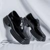 British Style Square Head Small Leather Shoes Spring New Loafers Uniform Patent Leather Shoes Men'S 36763-R
