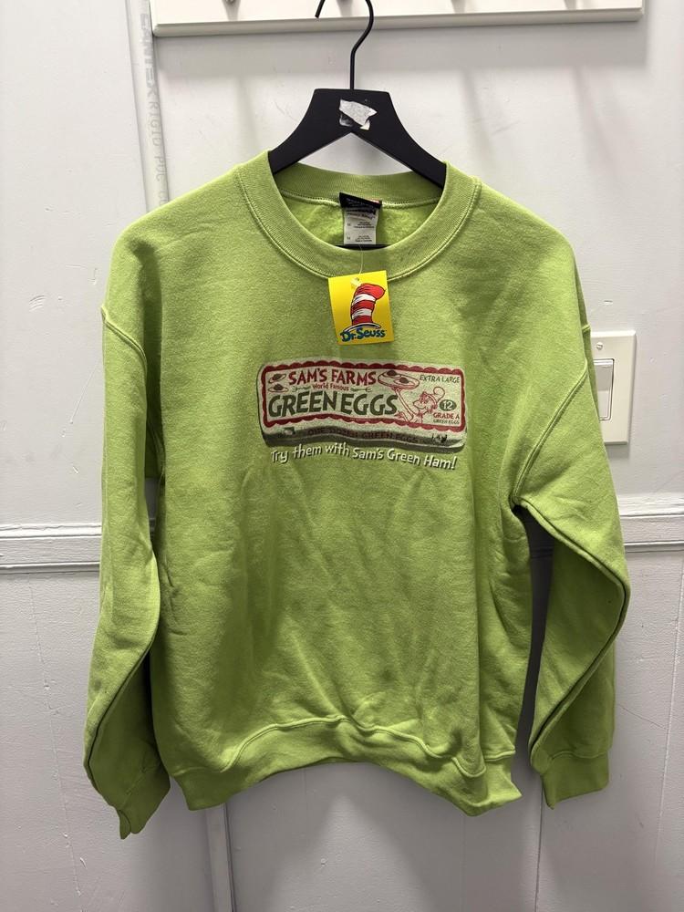 Vintage Dr Seuss Sweatshirt Mens Medium Green Sam039s Ham Green Eggs amp Ham Unisex T-Shirt XXL