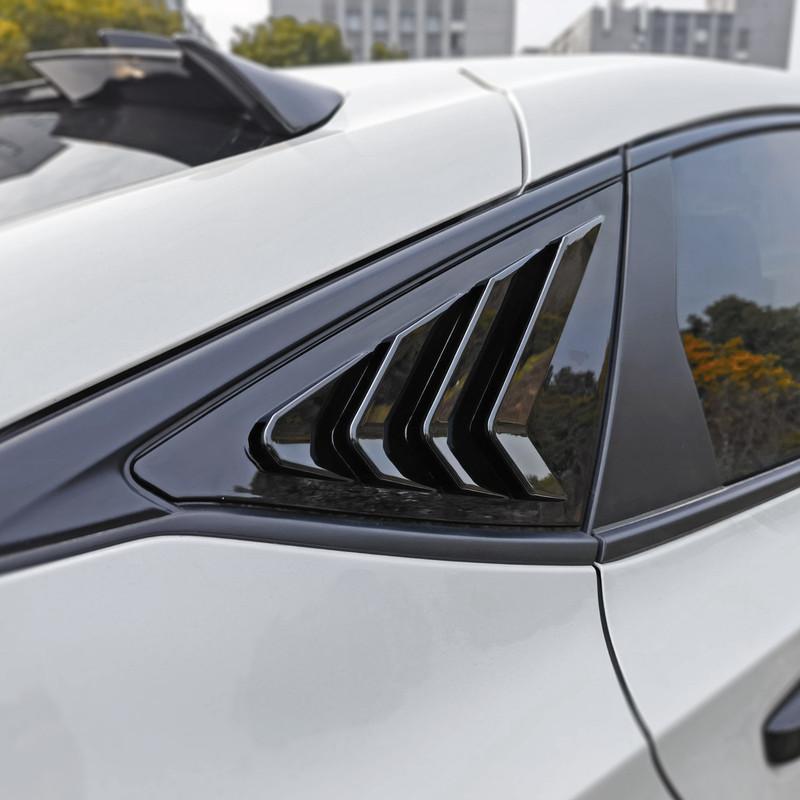 For Honda Civic Hatchback   Car Rear Window Quarter Louver Shutter Cover Side Vent Trim Sticker ABS Exterior Accessories